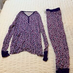 Little Sleepies Purple Leopard Print women’s Pajama Set